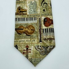 Gravata masculina EAGLE NECKWEAR gravata de seda com estampa de violino 4 x 58 presente clássico comprar usado  Enviando para Brazil