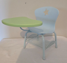 Mesa escolar American Girl giratória curva cesta verde azul aposentada comprar usado  Enviando para Brazil