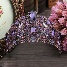 Tiara de cristal roxo grande 9 cm de altura casamento rainha princesa coroa de formatura feminina comprar usado  Enviando para Brazil
