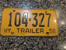 Trailer vintage de placa de licença de Nova York 1958 comprar usado  Enviando para Brazil