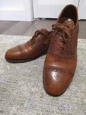Sapatos sociais Polo Ralph Lauren couro marrom feito em banco inglês pontas das asas 9 comprar usado  Enviando para Brazil