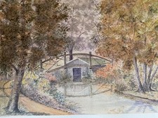 Watercolour boat house for sale  UK