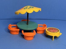 Conjunto de cadeiras de mesa Umbella para pátio grelha vintage Fisher Price Little People #726 909 comprar usado  Enviando para Brazil