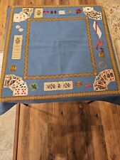 Usado, Cubierta de mesa de tarjetas temática de póker/puente de lana vintage azul claro RARA segunda mano  Embacar hacia Argentina