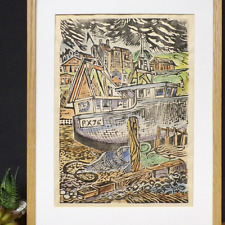 Linocut print framed for sale  LONDON