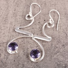 Pendientes Boho Colgantes Delicados Madre Iolita Redondos Joyería Plata de Ley 925 segunda mano  Embacar hacia Mexico