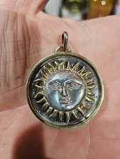 Usado, Pingente Sergio Bustamante prata esterlina 925 Sun Moon assinado ouro 22 quilates Pl comprar usado  Enviando para Brazil