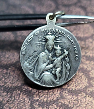 Antico ciondolo in argento antico rotondo Nostra Signora del Monte Carmelo me... comprar usado  Enviando para Brazil