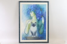 Frau katze aquarell gebraucht kaufen  Stadtbergen