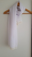 Foulard rectangle blanc d'occasion  Dole