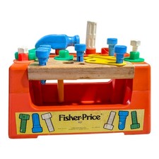 Banco de trabalho vintage 1980 Fisher Price #927 madeira e plástico com ferramentas acessórios comprar usado  Enviando para Brazil