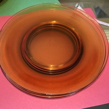 4-PRATO DE SALADA TRANSPARENTE ÂMBAR VERECO VINTAGE França vidro temperado 7 3/8 pol. diâmetro, usado comprar usado  Enviando para Brazil
