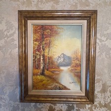 Framed landscape oil for sale  Willowbrook