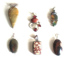 Lote misto de 6 novos pingentes da moda de pedras preciosas semipreciosas comprar usado Lote misto de 6 novos pingentes da moda de pedras preciosas semipreciosas comprar usado  Enviando para Brazil