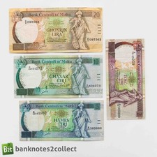 MALTA: Zestaw 4 banknotów liry maltańskiej. na sprzedaż  Wysyłka do Poland