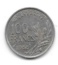 100 francs cochet 1958 chouette d'occasion 100 francs cochet 1958 chouette d'occasion Bonneval