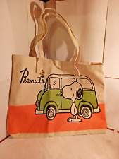 SNOOPY & WOODSTOCK COM ÔNIBUS VW ANTIGO - BOLSA DE LONA COM ZÍPER E BOLSO INTERNO, usado comprar usado  Enviando para Brazil