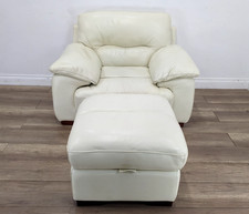 Armchair ivory leather for sale  BRISTOL
