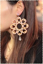 Orecchini pizzo macrame usato  Brescia