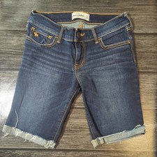 Bermuda jeans Abercrombie lavagem escura, meninas tamanho 14 comprar usado  Enviando para Brazil