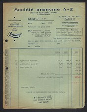 PARIS (II°) APPAREILS pour la PHOTOGRAPHIE & FILMS "ROWER / Société A-Z" en 1936 na sprzedaż  Wysyłka do Poland