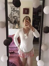 Pull blanc laine d'occasion  Bas-en-Basset