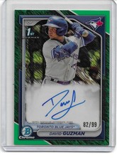 2024 Bowman Chrome David Guzman refrator verde 1º ano autógrafo RC #CPA-DGN comprar usado  Enviando para Brazil