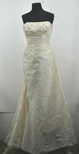 Vestido de noiva Pronovias feminino branco gola quadrada lantejoulas com zíper nas costas tamanho 10 comprar usado  Enviando para Brazil