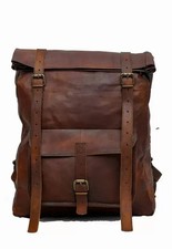 24" Hombre X Grande Vintage Real Explorar Bolso de Cuero Mochila Marrón Oscuro comprar usado  Enviando para Brazil