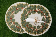 Conjunto de 2, placemat de contas feito à mão, design recortado de Natal mesa redonda branca comprar usado  Enviando para Brazil