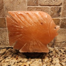 Usado, Lâmpada de sal rosa do Himalaia FISH com lâmpada e interruptor de dimmer NOVA comprar usado  Enviando para Brazil