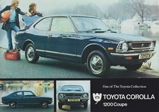 Folheto de vendas original do Reino Unido Toyota Corolla 1200 Coupe 1973 folha única comprar usado  Enviando para Brazil