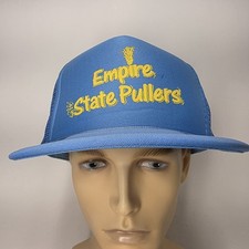 CHAPÉU CAMINHONEIRO AZUL CLARO VINTAGE MALHA TRASEIRA SNAPBACK EMPIRE STATE PULLERS NOVA YORK comprar usado  Enviando para Brazil