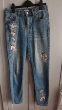 Embroidered girlfriend jeans for sale  NEWQUAY