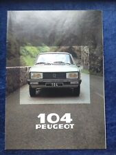 Peugeot 104 brochure d'occasion  Expédié en Belgium