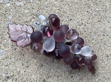 Decoração de mesa de uvas de vidro roxo e transparente: folha de vidro, 45 uvas, haste de metal comprar usado  Enviando para Brazil