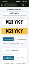 M21 yky number for sale  STOCKTON-ON-TEES