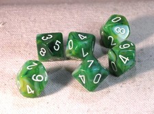 Lote de 6 dados verde fantasma com branco mesa de tabuleiro de RPG poliédrica gamer comprar usado  Enviando para Brazil