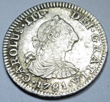 Moeda de prata 1781 XF-AU México 1/2 real genuína colonial espanhola dos anos 1700 comprar usado  Enviando para Brazil