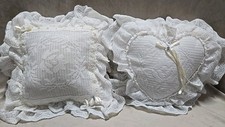 Usado, 2 travesseiros vintage estilo chalé com babado de crochê decoração de coração quadrado casamento princesa comprar usado  Enviando para Brazil