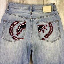 Jeans masculino vintage Ecko Unltd 30x29 azul skatista grunge bordado folgado Y2K * comprar usado  Enviando para Brazil