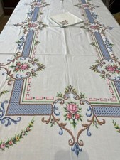 Tovaglia vintage ricamata usato  Gallarate