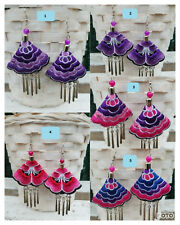 Embriodery earrings floral for sale  Flushing