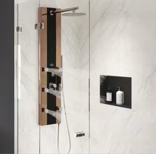 Torre de chuveiro Pulse Showerspas Rio 6Jet vidro preto bronze aço inoxidável 1 alça, usado comprar usado  Enviando para Brazil