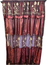 Burgundy floral sheer for sale  Pitkin