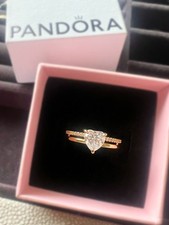 Anel de coração folheado a ouro 14k Pandora banda dupla comprar usado  Enviando para Brazil