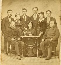 Usado, Familia con máquina de coser, puente colgante, foto CDV original vintage de Nueva York segunda mano  Embacar hacia Argentina