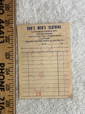 Recibo de loja de roupas masculinas Don's década de 1960 Erlton NJ nota na parte de trás vintage comprar usado  Enviando para Brazil