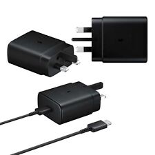 Cargador original Samsung 45W súper rápido Reino Unido enchufe principal cable USB C en negro segunda mano  Embacar hacia Mexico