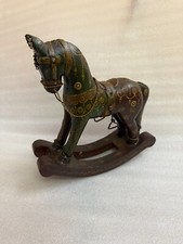 Estátua de cavalo de madeira antiga, estatuetas vintage de cavalo de balanço, estátua de animal - 10 " comprar usado  Enviando para Brazil